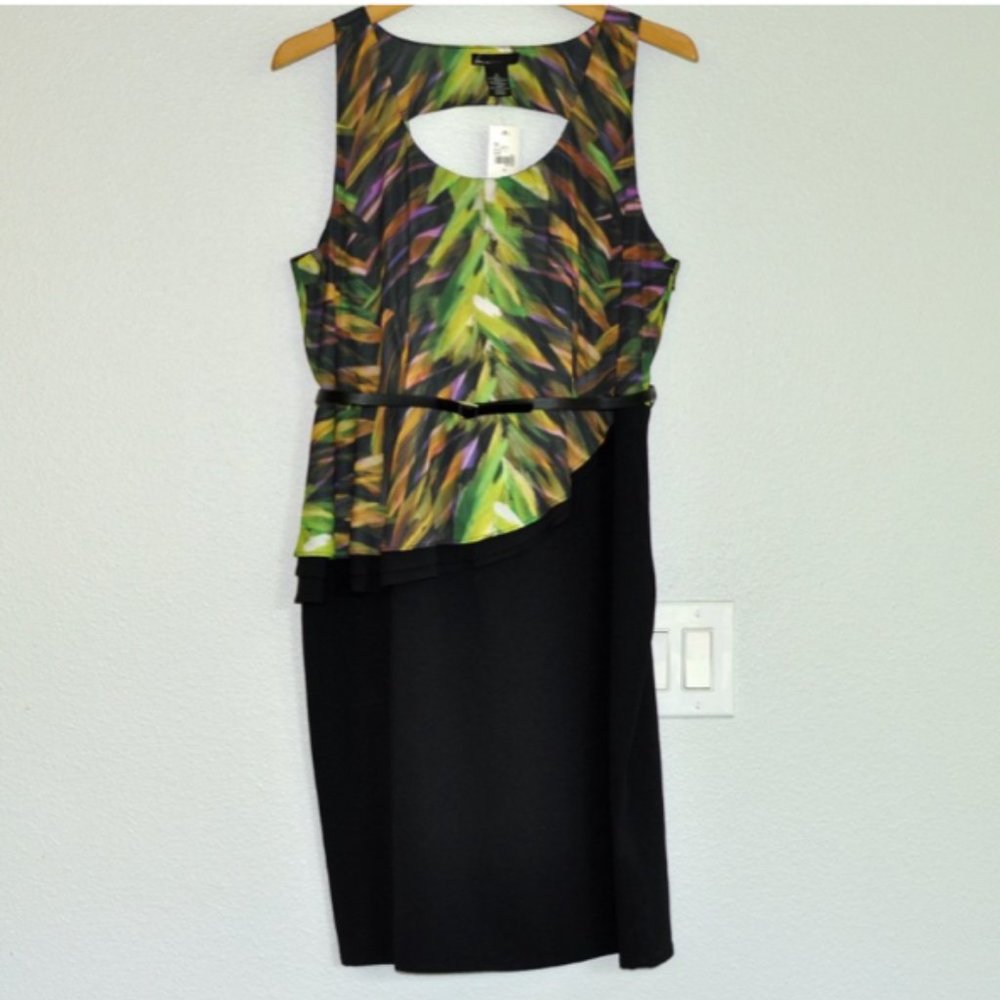 NWT Lane Bryant lined keyhole print dress 14